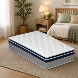 Single Pillow Top Spring Mattress, 7-Zone Pocket Coil System