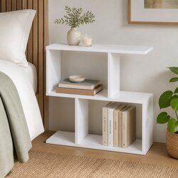 Narrow 2 Tier Nightstand with Durable Construction