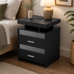 Bedside Table Charging Station with Motion Sensor Lighting