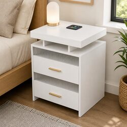 RGB Charging Nightstand with Motion Sensor and Storage