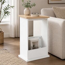 Compact Side Table with Built-In Magazine Rack
