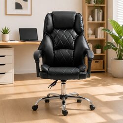 High-Back Black Adjustable Executive Office Chair