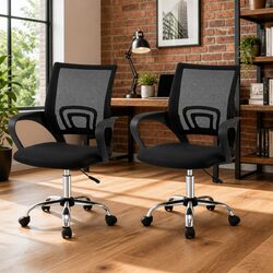 Ergonomic Black Mesh Office Chair with Height Adjustment