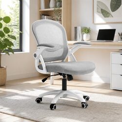 Adjustable Grey Mesh Office Chair with Mid Back Support