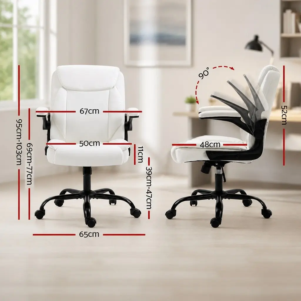 Office Chair Comfort Mid Back White