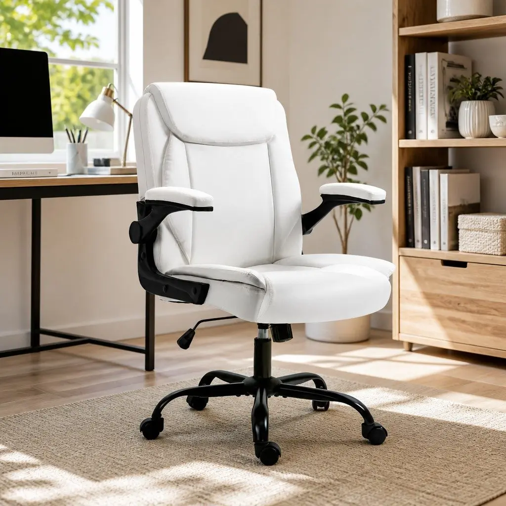 Office Chair Comfort Mid Back White