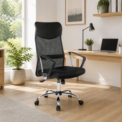 Black High Back Mesh Office Chair with Adjustable Features
