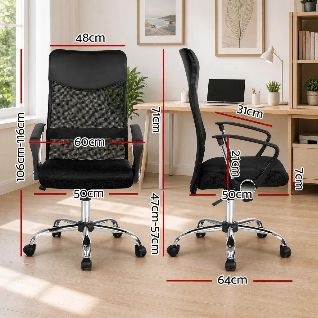 Mesh Office Chair High Back Adjustable Black