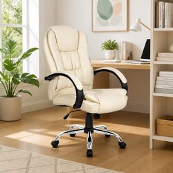 High Back Executive Office Chair in Beige