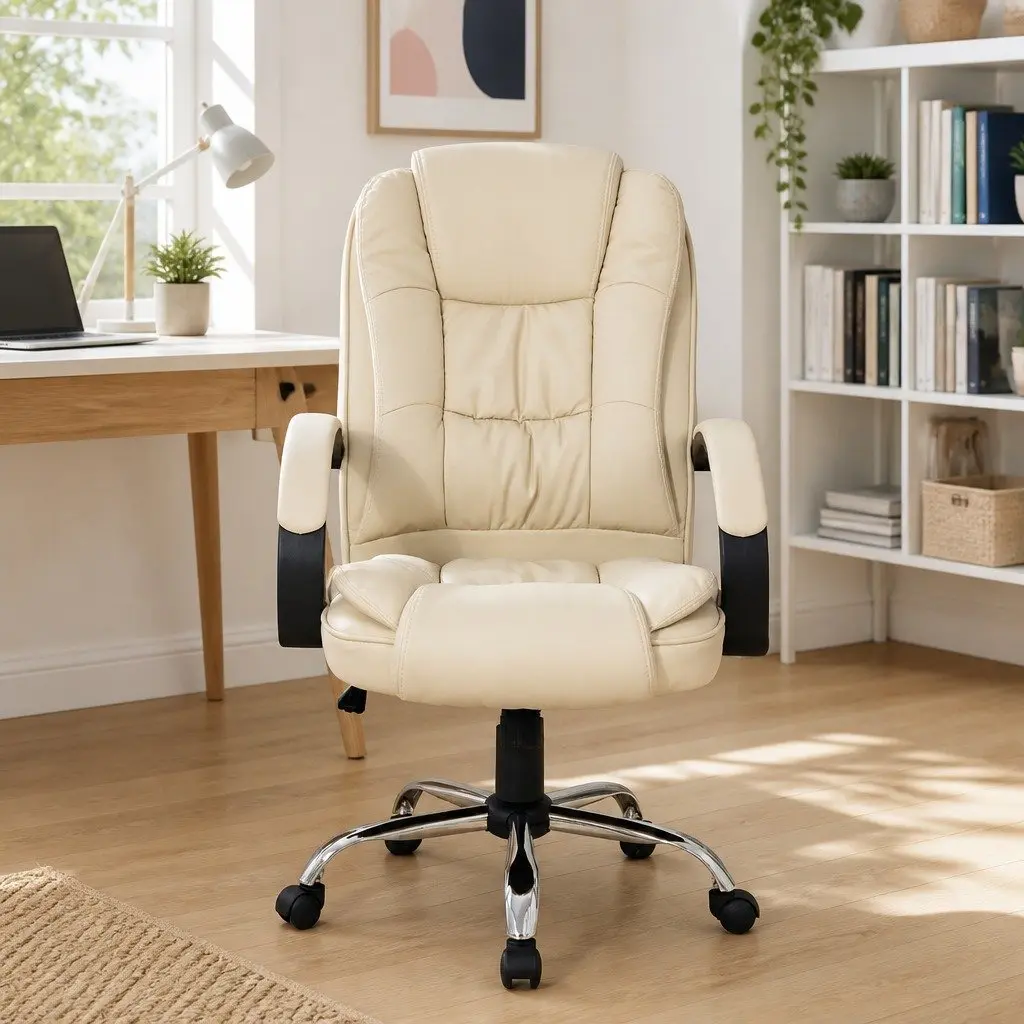 Office Chair High Back Comfort Beige