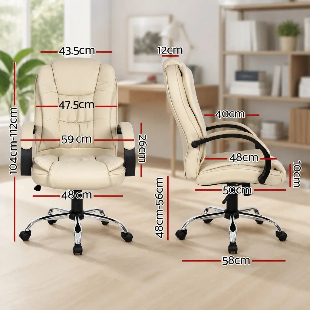 Office Chair High Back Comfort Beige