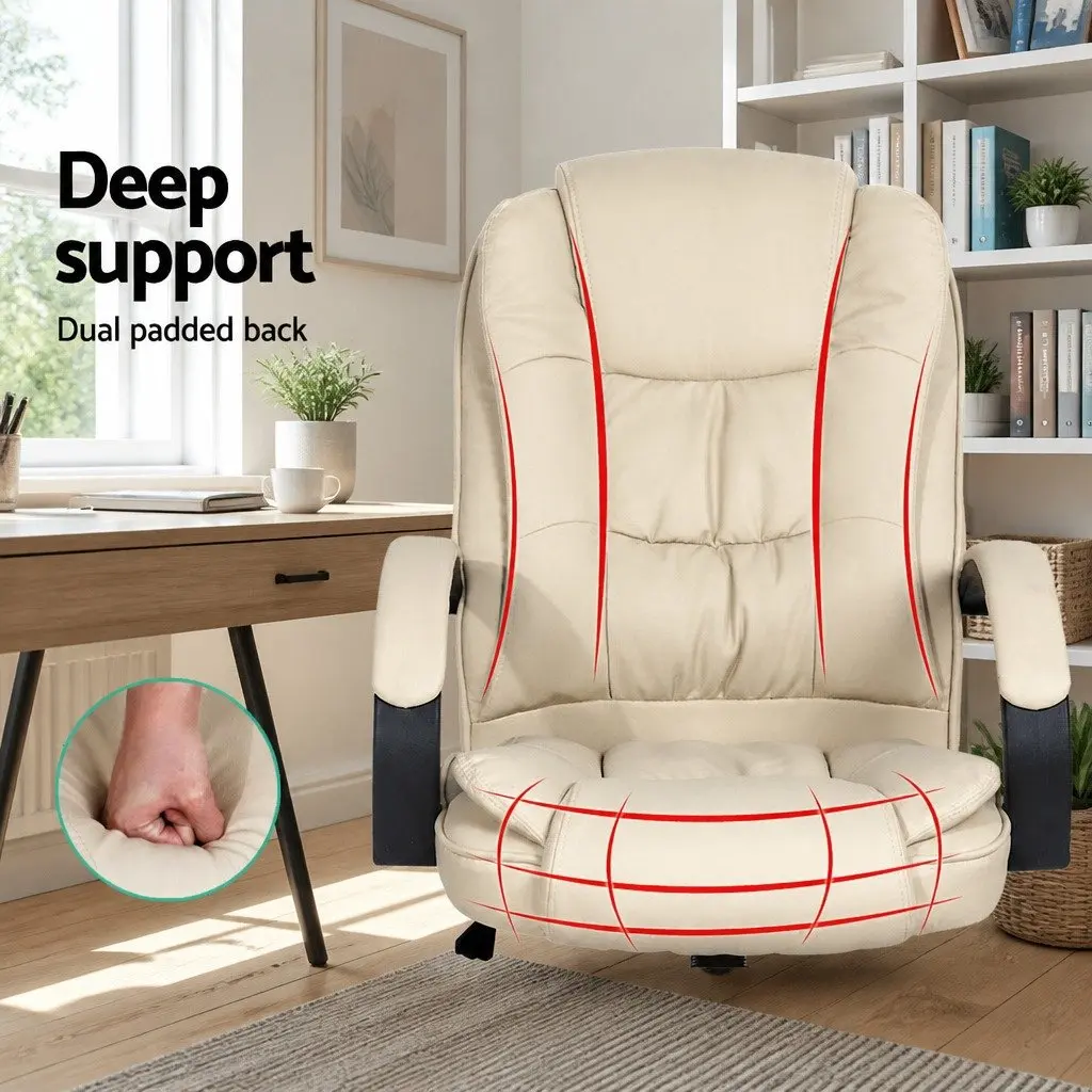 Office Chair High Back Comfort Beige