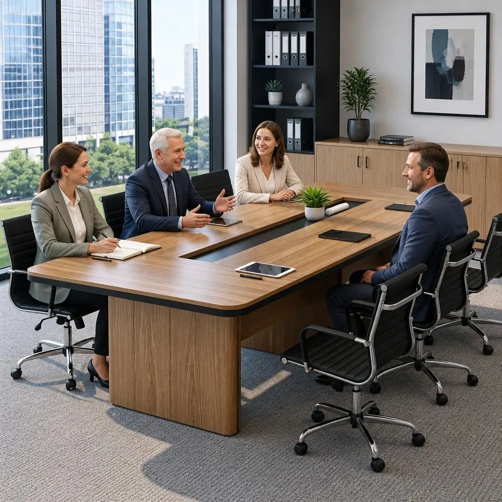 Office Chair Mid Back Rotatable Height Adjustable Black