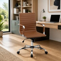 Adjustable Mid Back PU Leather Office Conference Chair