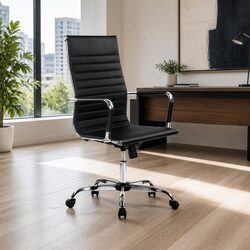 High Back Swivel Office Chair with Chrome Base