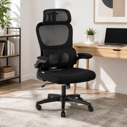High-Back Ergonomic Office Chair with Mesh and Chrome Steel Base