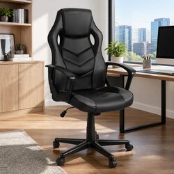 High-Back Adjustable Office Gaming Chair - Grey