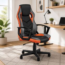Adjustable High Back Office Gaming Chair - Orange
