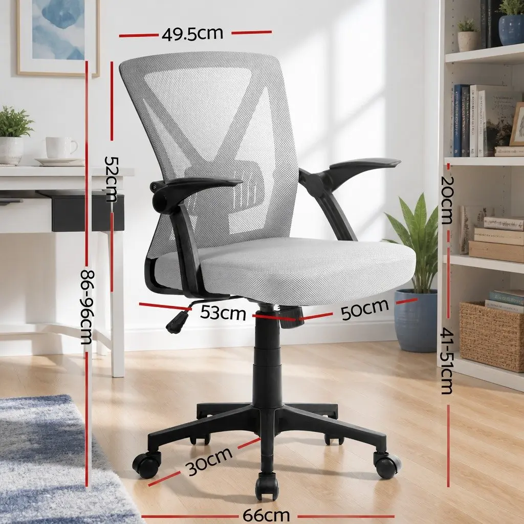 Mesh Office Chair Ergonomic Adjustable Mid Back Grey