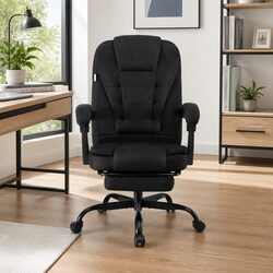 High-Back Executive Office Chair with Retractable Footrest