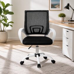 Mid Back Mesh Office Chair with Chrome Base and Lumbar Support
