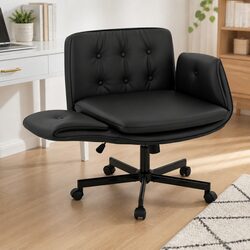 Adjustable Criss Cross Office Chair with Swivel and Armrests