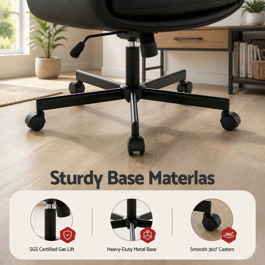 Criss Cross Office Chair Ergonomic Adjustable Armrests 360° Swivel Black