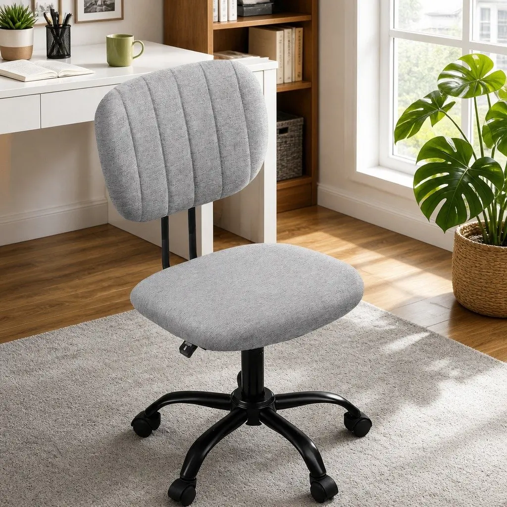 Armless Office Chair Ergonomic Height Adjustable Grey