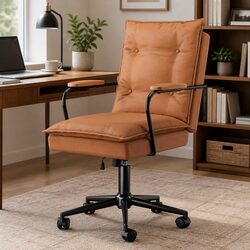 Adjustable Ergonomic Office Chair with PU Leather and Steel Frame