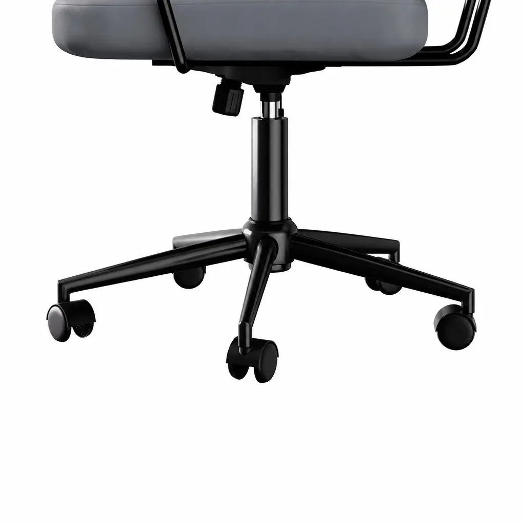 Ergonomic Office Chair Adjustable Height Grey PU Leather