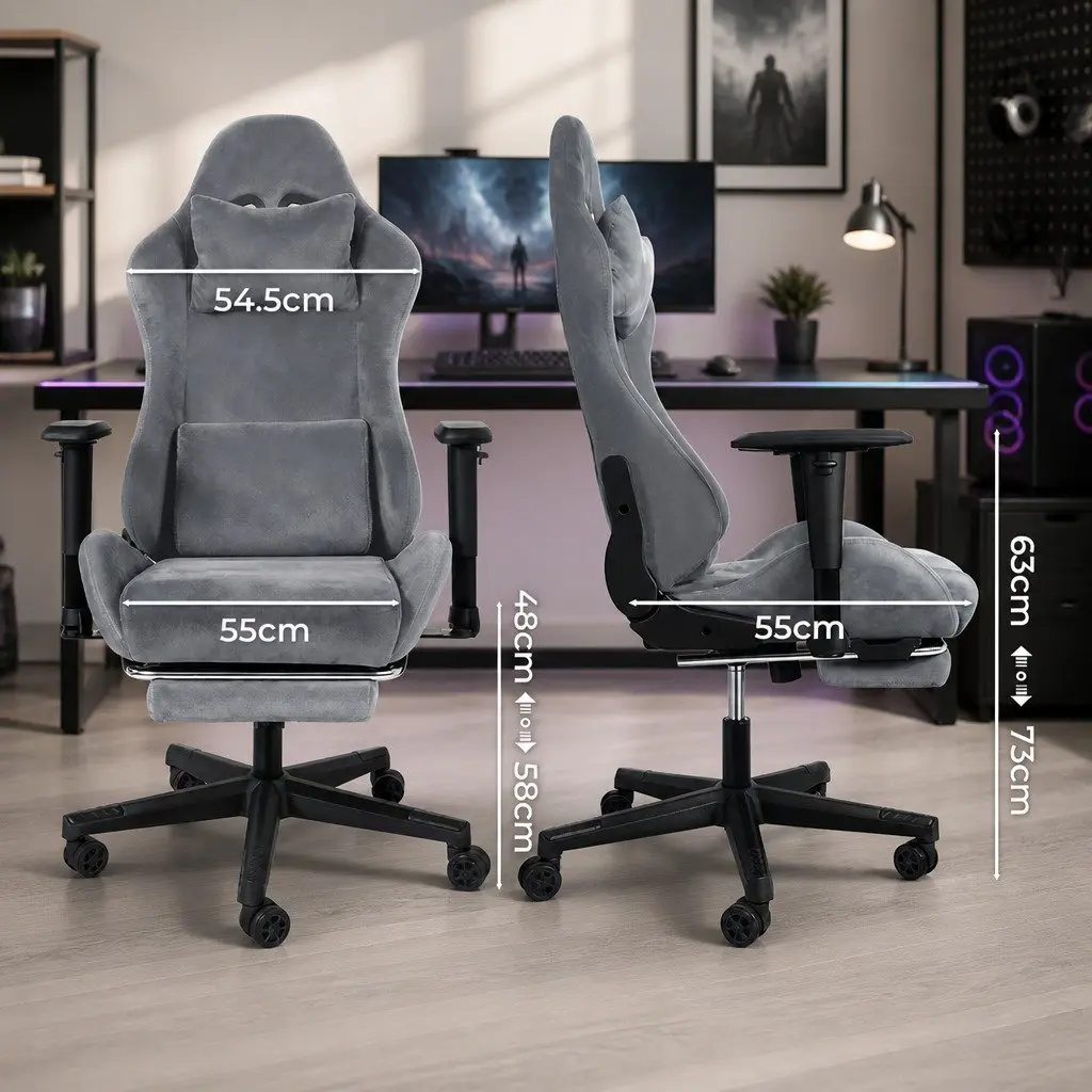 Office Chair High Back Reclining Adjustable Black and Beige