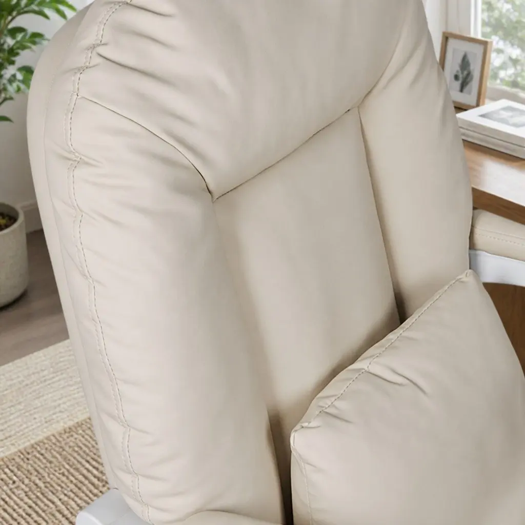 Executive Office Chair High Back Reclining Comfort Beige