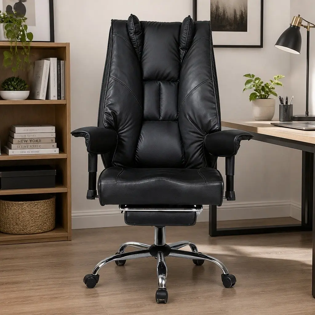 Heavy Duty Office Chair Ergonomic Reclining High Back Adjustable Black