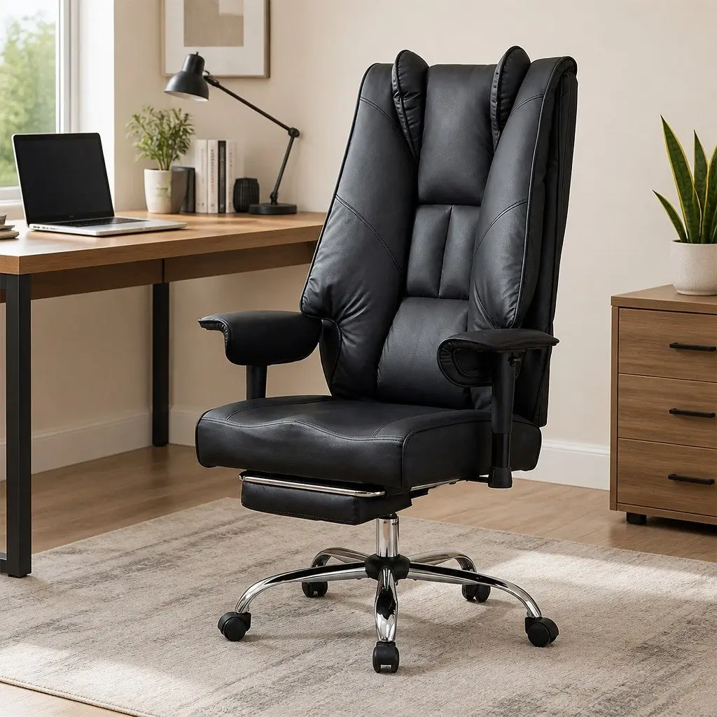 Heavy Duty Office Chair Ergonomic Reclining High Back Adjustable Black