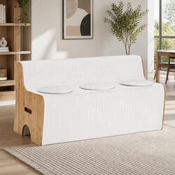 Folding Paper 3-Seater Sofa with Cushions and Honeycomb Structure