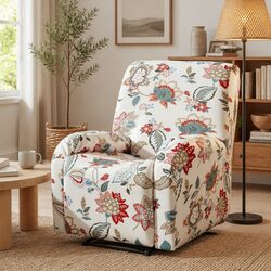 Recliner Chair Slipcover Set 4-Piece Pink Floral