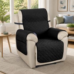 1-Seater Recliner Chair Cover in Black, Water Resistant
