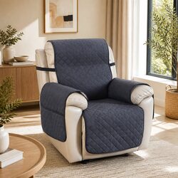 1-Seater Grey Recliner Chair Cover with Water Resistance