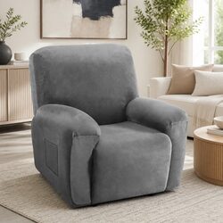 1 Seater Recliner Chair Cover in Velvet Grey