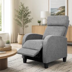 Adjustable Grey Fabric Reclining Armchair Specifications