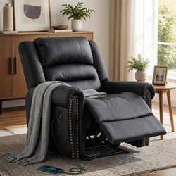 Manual Recliner Chair with USB Charge Port, 150kg Capacity