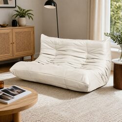 2 Seater Floor Sofa with Microfibre Foam Construction