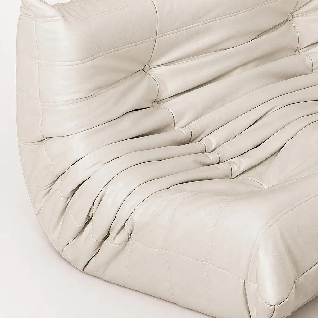 3 Seater Floor Sofa Microfibre Foam Ergonomic Comfort Beige