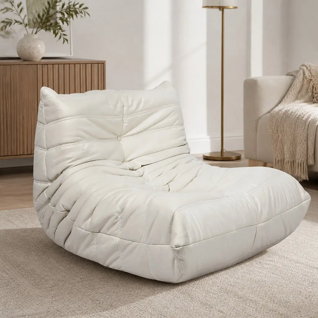 Floor Chair Ergonomic Wrap-Around Foam Lounger Beige