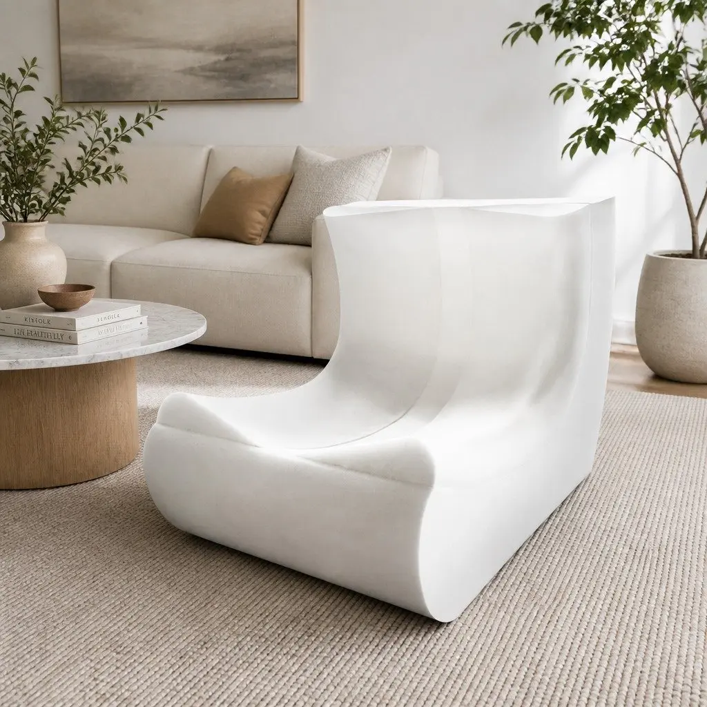 Floor Chair Ergonomic Wrap-Around Foam Lounger Beige