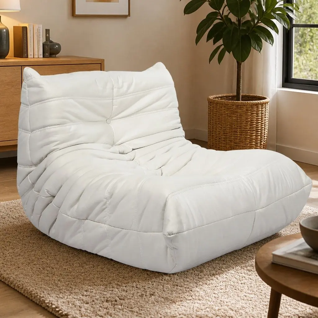 Floor Chair Ergonomic Wrap-Around Foam Lounger Beige