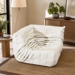 Microfibre Foam Corner Floor Sofa Chair - Beige