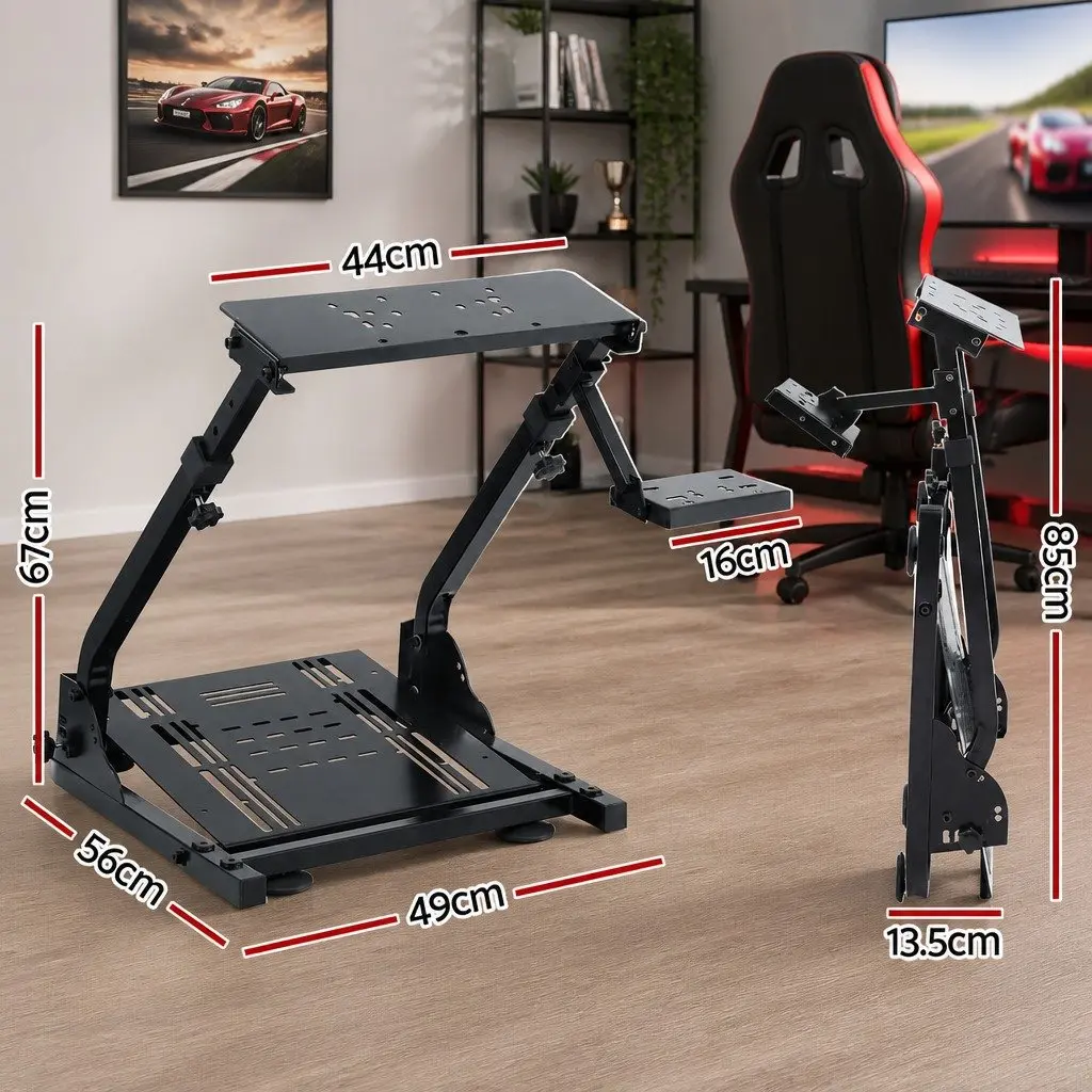 Racing Simulator Stand Adjustable Foldable Black