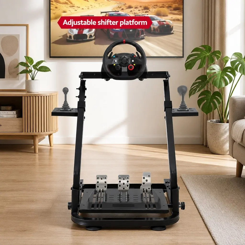 Racing Simulator Stand Adjustable Foldable Black