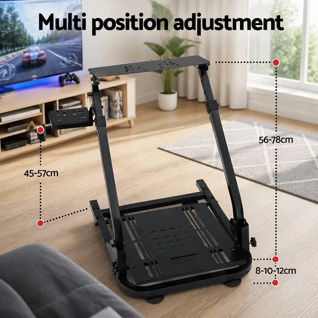 Racing Simulator Stand Adjustable Foldable Black